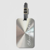 放射状パーソナライズされたメタリックルック – クロム ラゲッジタグ (正面縦)