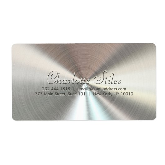 放射状パーソナライズされたメタリックルック – クロム ラベル (正面)