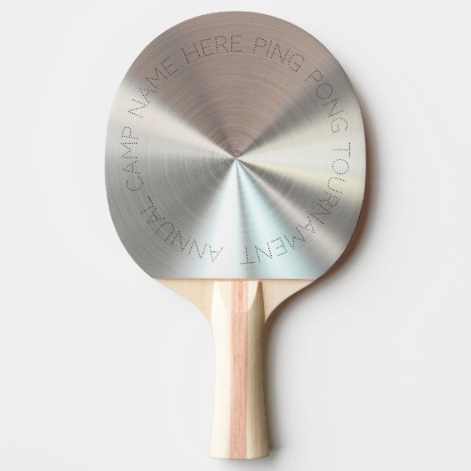 放射状パーソナライズされたメタリックルック – クロム 卓球ラケット (正面)