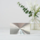 放射状パーソナライズされたメタリックルック – クロム 名刺 (スタンド正面)