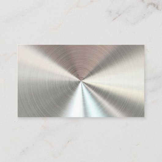 放射状パーソナライズされたメタリックルック – クロム 名刺 (裏面)