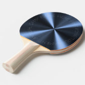 放射状パーソナライズされたメタリックルック – ダークブルー 卓球ラケット (正面アングル)