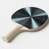 放射状パーソナライズされたメタリックルック – ライトブルー 卓球ラケット (正面アングル)