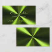 放射状パーソナライズされたメタリックルック – 緑 名刺 (正面/裏面)
