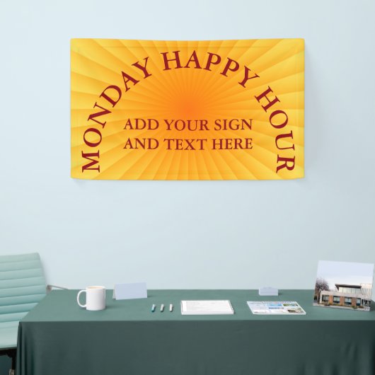 放射状レイグラデーション – オレンジ色の黄色+アイディア 横断幕 (トレードショー)