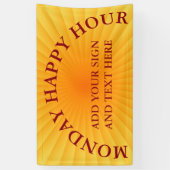 放射状レイグラデーション – オレンジ色の黄色+アイディア 横断幕 (縦)