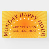 放射状レイグラデーション – オレンジ色の黄色+アイディア 横断幕 (横)