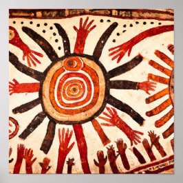 放射祖先：太陽崇拝の壁画 ポスター