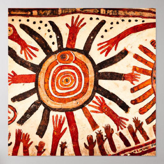 放射祖先：太陽崇拝の壁画 ポスター (正面)