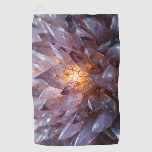 放射結晶ハート ゴルフタオル (正面)