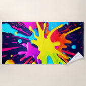 放射絵を描爆発 ビーチタオル (正面)