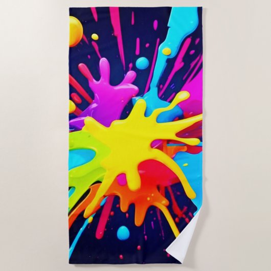 放射絵を描爆発 ビーチタオル (正面)