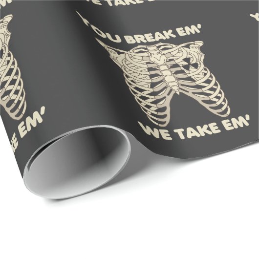 放射線おもしろいX線骨格素晴らしい技術者 ラッピングペーパー (ロールコーナー)