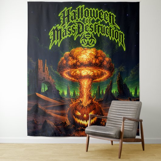 放射線カボチャの大量破壊ハロウィーン タペストリー (インサイチュ)