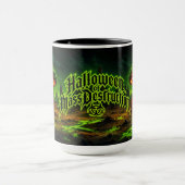 放射線カボチャの大量破壊ハロウィーン マグカップ (中央)
