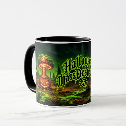 放射線カボチャの大量破壊ハロウィーン マグカップ (正面左)