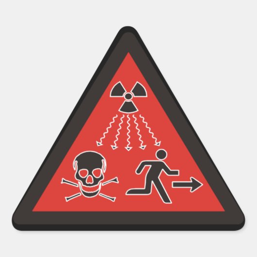 放射線シンボルステッカー 三角形シール (正面)