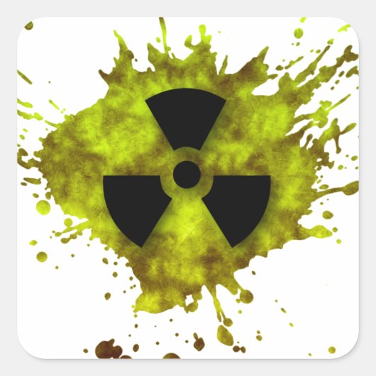 放射線スプラット – 放射性廃棄物 スクエアシール (正面)