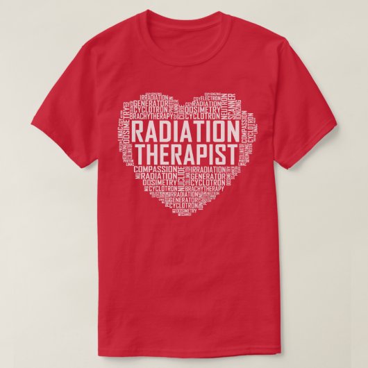 放射線セラピストハート Tシャツ (デザイン正面)