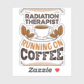 放射線セラピストランニングのコーヒーカフェインGif シール (シート)