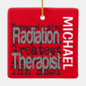 放射線セラピスト体外反カスタム射 セラミックオーナメント (裏面)