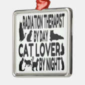 放射線セラピスト猫好き メタルオーナメント (左)
