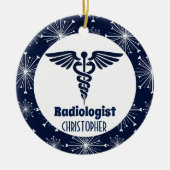 放射線医パーソナライズされた者 セラミックオーナメント (正面)