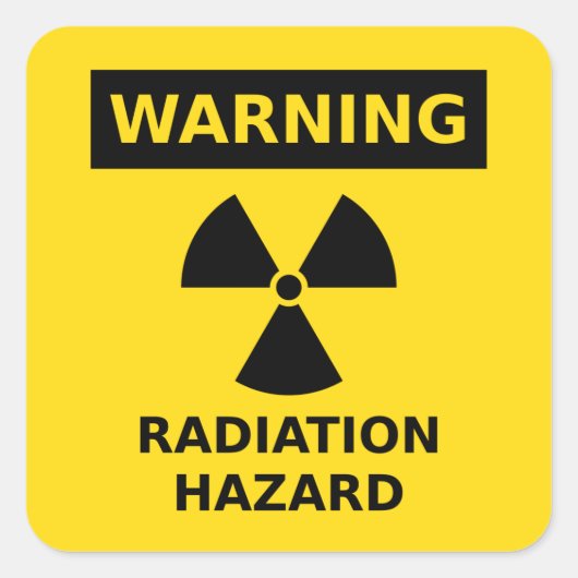 放射線危険ステッカー スクエアシール (正面)