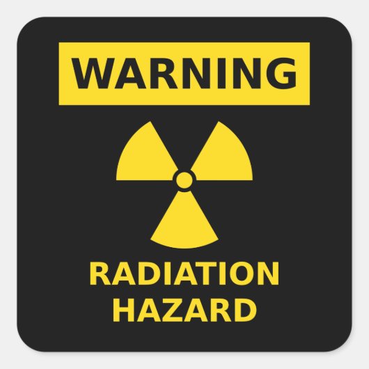 放射線危険ステッカー スクエアシール (正面)