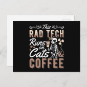 放射線学この素晴らしいは走猫とコーヒーX線を技術する ポストカード (正面/裏面)