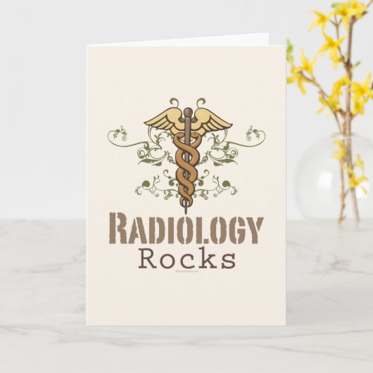 放射線学は放射線学の挨拶状を揺すります カード (黄色い花)