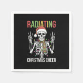 放射線学クリスマスサンタスケルトンX線技術者 スタンダードカクテルナプキン (正面)