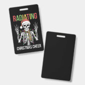 放射線学クリスマスサンタスケルトンX線技術者 バッジ (正面＆裏面)