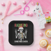 放射線学クリスマスサンタスケルトンX線技術者 ペーパープレート (パーティー)