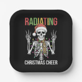 放射線学クリスマスサンタスケルトンX線技術者 ペーパープレート (正面)