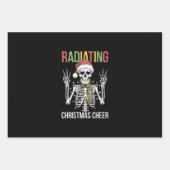 放射線学クリスマスサンタスケルトンX線技術者 ラッピングペーパーシート (正面)