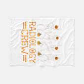 放射線学クルー踊りスケルトンカボチャおもしろいハロー フリースブランケット (正面(横))