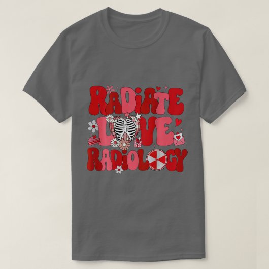 放射線学ヴァレンティネス素晴らしいテック放射線学ナースVDay Tシャツ (デザイン正面)