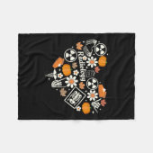 放射線学秋ハートX線テックオータムカボチャ フリースブランケット (正面(横))