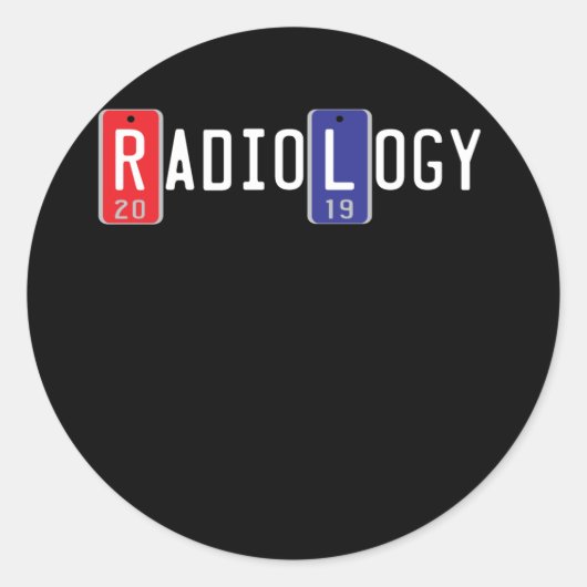 放射線学X線マーカー2019年卒業 ラウンドシール (正面)