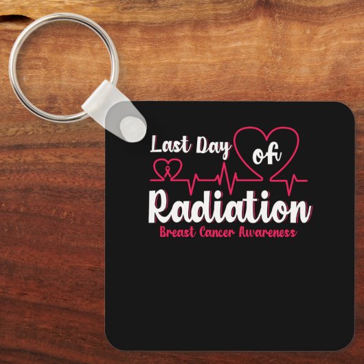 放射線心拍の最後の日の乳がん戦争 キーホルダー (正面)