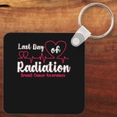 放射線心拍の最後の日の乳がん戦争 キーホルダー (裏面)