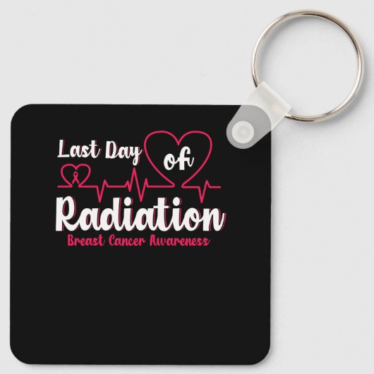 放射線心拍の最後の日の乳がん戦争 キーホルダー (裏面)