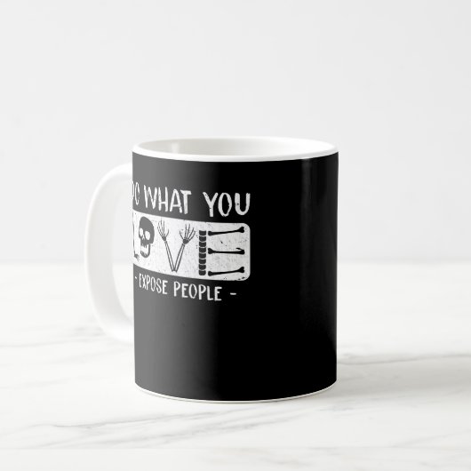 放射線技師ユーモア骨格X線放射線学 コーヒーマグカップ (正面左)