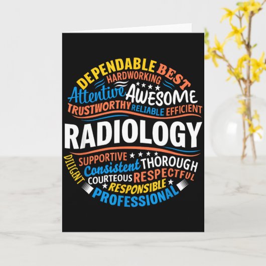 放射線技師週間感謝 Radiology Funny Rad Tech カード (黄色い花)