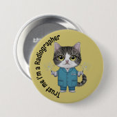 放射線技師、医学博士、放射線医学セラピー 缶バッジ (正面&裏面)