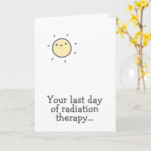 放射線治療の最後の日！ 頑張って！ カード (黄色い花)
