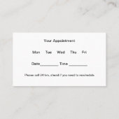 放射線画像撮影センターアポイントメントカード 予約カード (裏面)