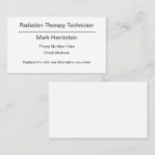 放射線療法の医学のデザイン 名刺 (正面/裏面)