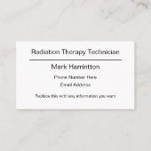 放射線療法の医学のデザイン 名刺 (正面)